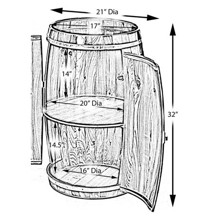 Vintiquewise Wooden Wine Barrel Shaped Wine Holder, Bar Storage Lockable Storage Cabinet QI003771